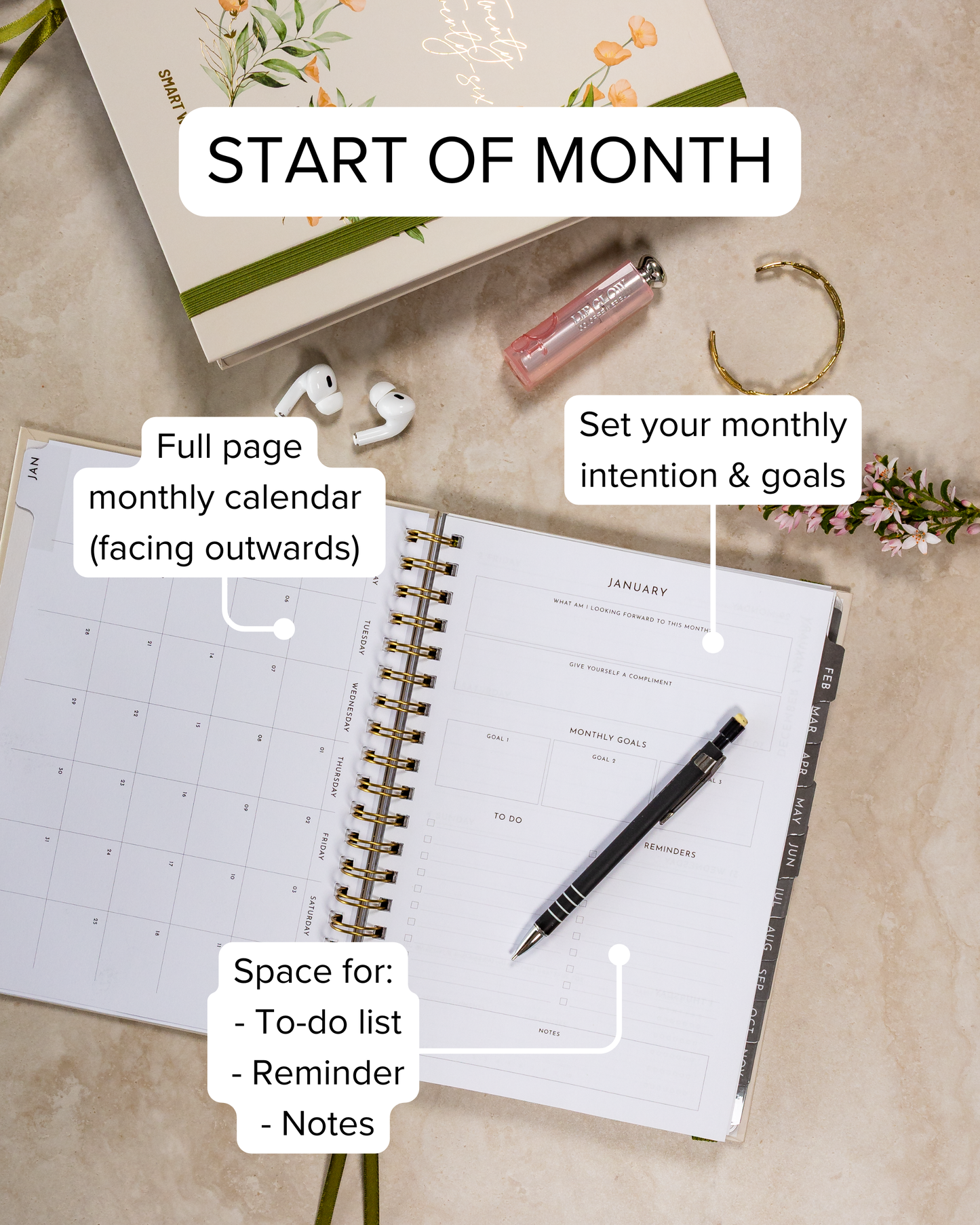 Smart Women Society - B5 Week-to-View - 2026 Calendar Year Diary/Planner - Black