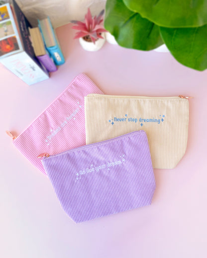 Dreams Are Forever Corduroy Pouch